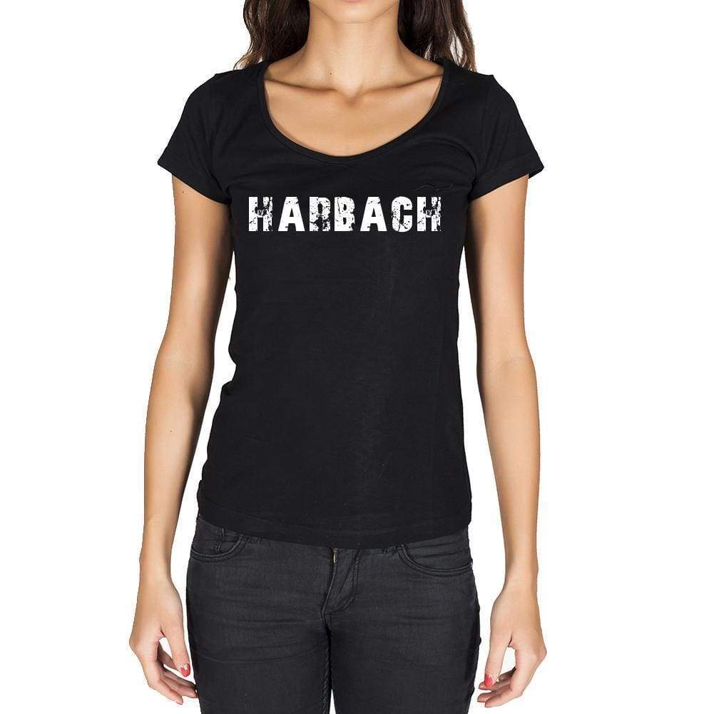 Harbach German Cities Black Womens Short Sleeve Round Neck T-Shirt 00002 - Casual