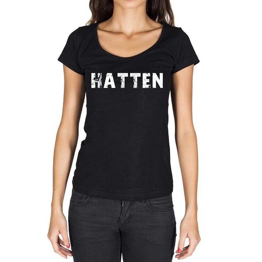 Hatten German Cities Black Womens Short Sleeve Round Neck T-Shirt 00002 - Casual