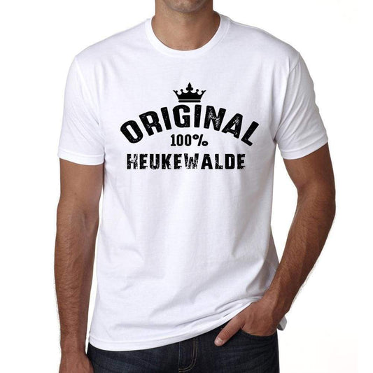 Heukewalde 100% German City White Mens Short Sleeve Round Neck T-Shirt 00001 - Casual
