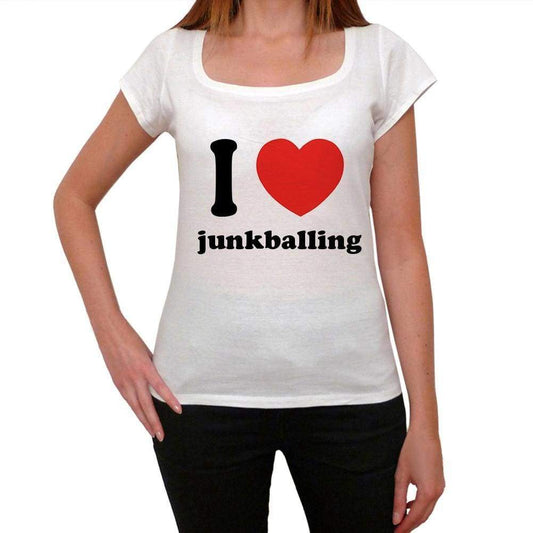 I Love Junkballing Womens Short Sleeve Round Neck T-Shirt 00037 - Casual