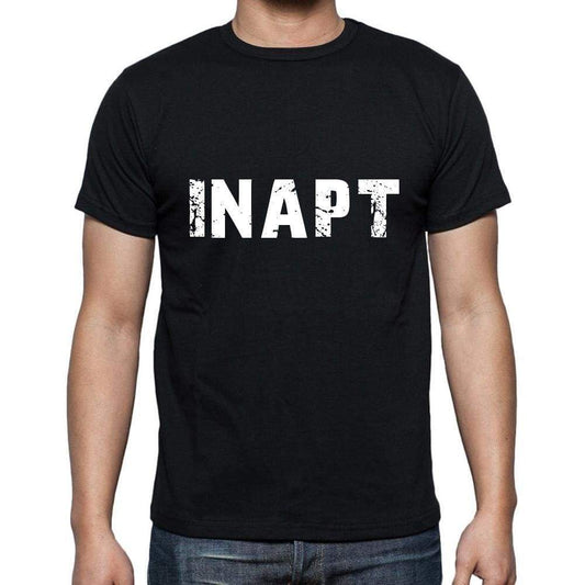 Inapt Mens Short Sleeve Round Neck T-Shirt 5 Letters Black Word 00006 - Casual