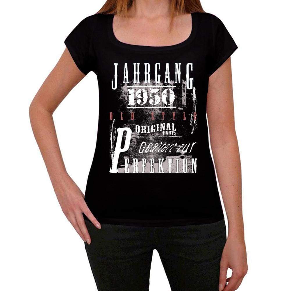 Jahrgang Birthday 1950 Black Womens Short Sleeve Round Neck T-Shirt Gift T-Shirt 00353 - Black / Xs - Casual