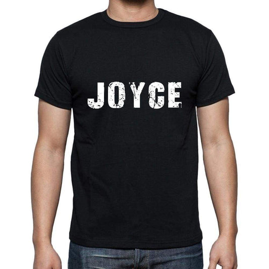 Joyce Mens Short Sleeve Round Neck T-Shirt 5 Letters Black Word 00006 - Casual