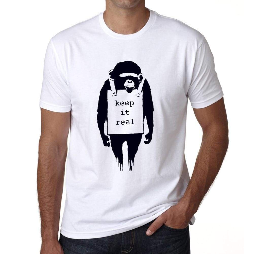 Keep It Real Chimp 1 Mens Tee White 100% Cotton 00164