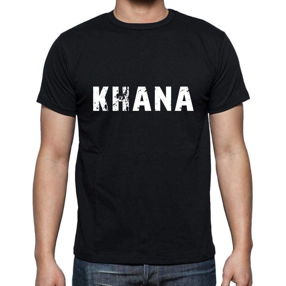 Khana Mens Short Sleeve Round Neck T-Shirt 5 Letters Black Word 00006 - Casual