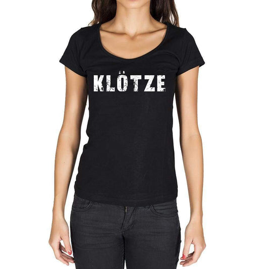 Klötze German Cities Black Womens Short Sleeve Round Neck T-Shirt 00002 - Casual