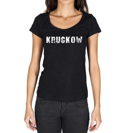 Kruckow German Cities Black Womens Short Sleeve Round Neck T-Shirt 00002 - Casual