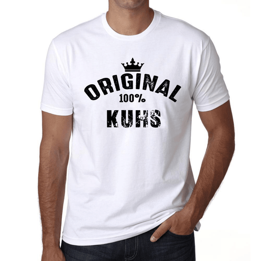 Kuhs 100% German City White Mens Short Sleeve Round Neck T-Shirt 00001 - Casual
