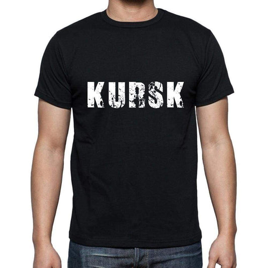 Kursk Mens Short Sleeve Round Neck T-Shirt 5 Letters Black Word 00006 - Casual