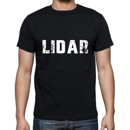 Lidar Mens Short Sleeve Round Neck T-Shirt 5 Letters Black Word 00006 - Casual
