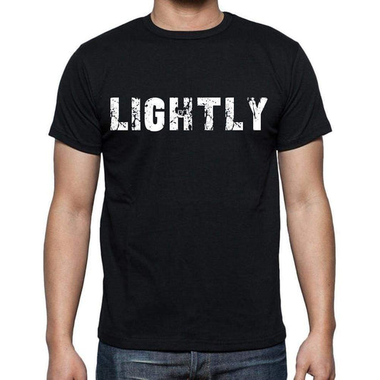 Lightly Mens Short Sleeve Round Neck T-Shirt Black T-Shirt En