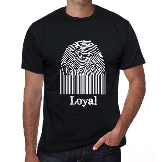 Loyal Fingerprint Black Mens Short Sleeve Round Neck T-Shirt Gift T-Shirt 00308 - Black / S - Casual
