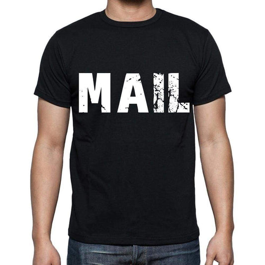 Mail Mens Short Sleeve Round Neck T-Shirt Black T-Shirt En
