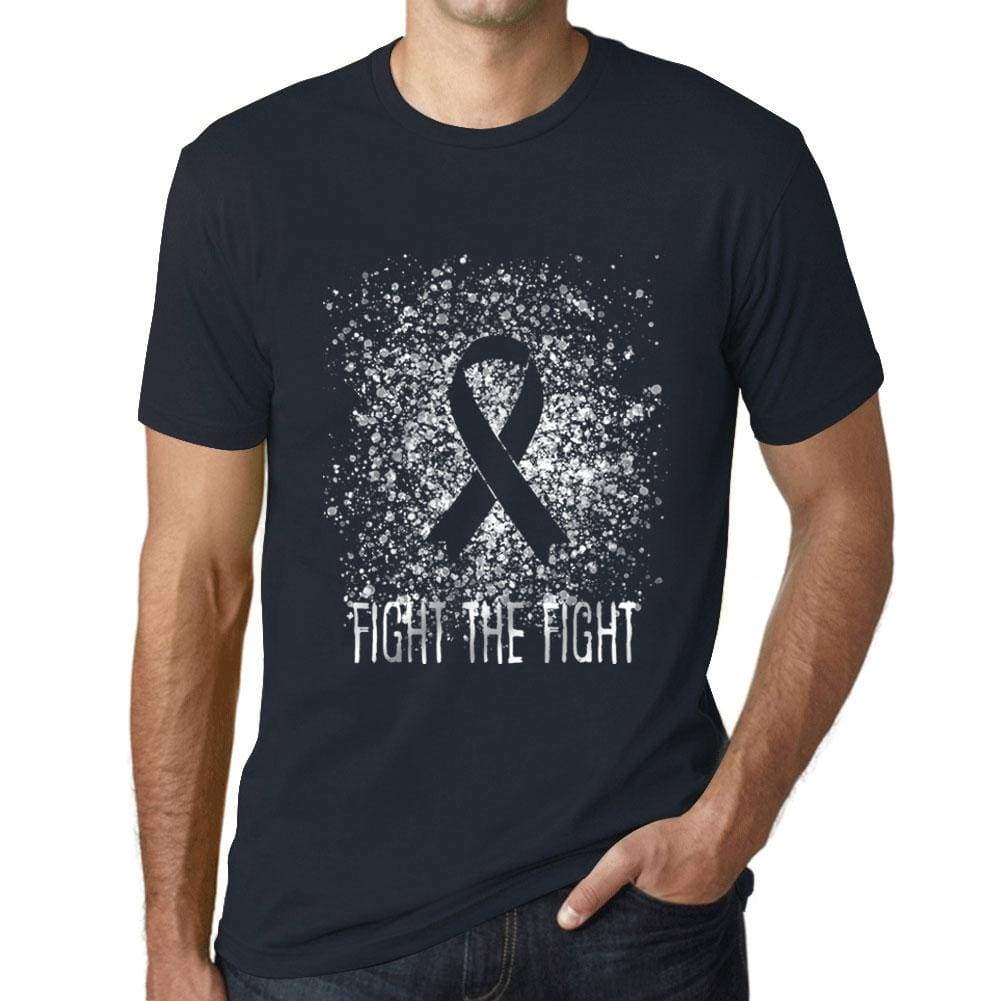 Mens Graphic T-Shirt Cancer Fight The Fight Navy - Navy / Xs / Cotton - T-Shirt