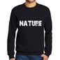 Mens Printed Graphic Sweatshirt Popular Words Nature Deep Black - Deep Black / Small / Cotton - Sweatshirts