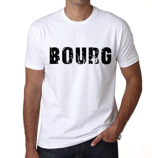 Mens Tee Shirt Vintage T Shirt Bourg X-Small White 00561 - White / Xs - Casual