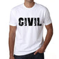 Mens Tee Shirt Vintage T Shirt Civil X-Small White 00561 - White / Xs - Casual
