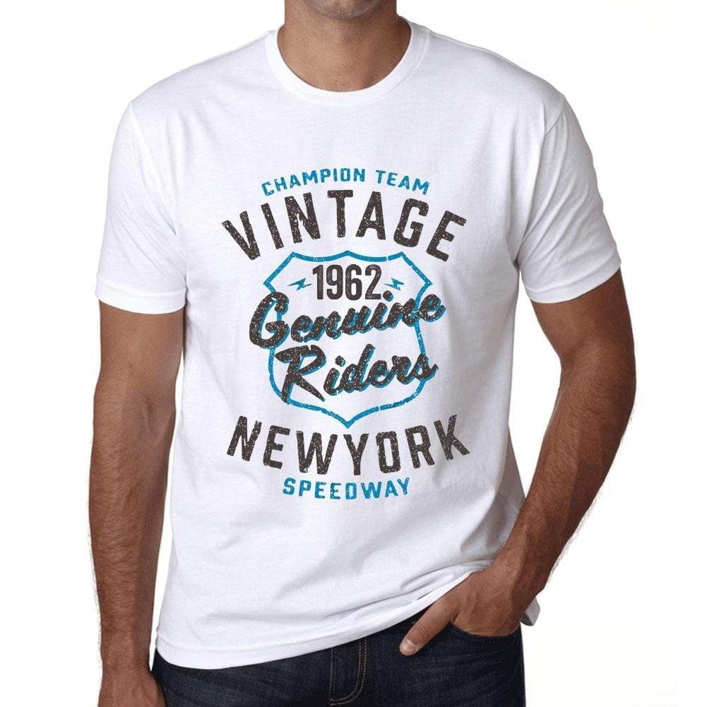 Mens Vintage Tee Shirt Graphic T Shirt Genuine Riders 1962 White - White / Xs / Cotton - T-Shirt