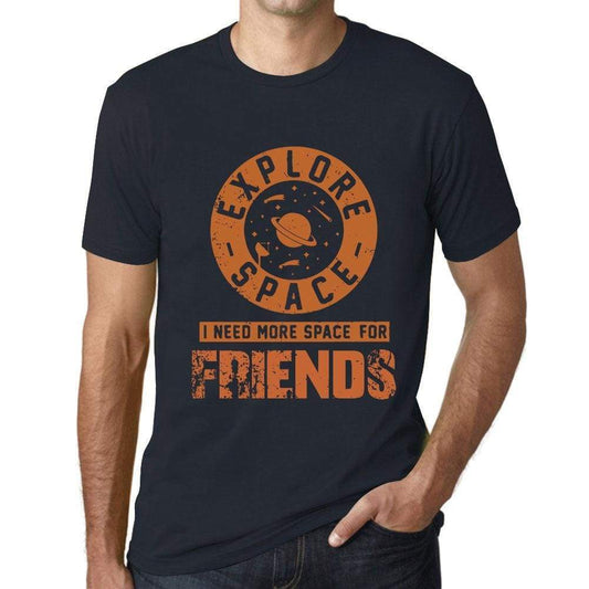 Mens Vintage Tee Shirt Graphic T Shirt I Need More Space For Friends Navy - Navy / Xs / Cotton - T-Shirt