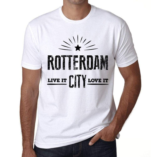 Mens Vintage Tee Shirt Graphic T Shirt Live It Love It Rotterdam White - White / Xs / Cotton - T-Shirt