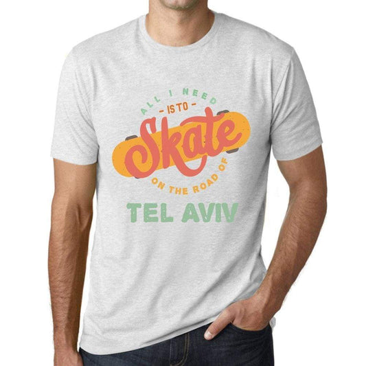 Mens Vintage Tee Shirt Graphic T Shirt Tel Aviv Vintage White - Vintage White / Xs / Cotton - T-Shirt