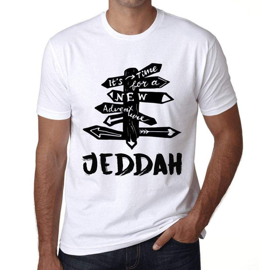 Mens Vintage Tee Shirt Graphic T Shirt Time For New Advantures Jeddah White - White / Xs / Cotton - T-Shirt