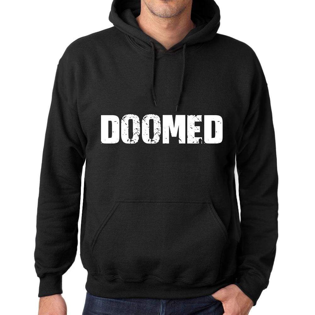 Men’s Women’s Unisex <span>Printed</span> <span>Graphic</span> Cotton <span>Hoodie</span> Soft Heavyweight Hooded Sweatshirt Pullover Popular Words DOOMED Deep Black - ULTRABASIC