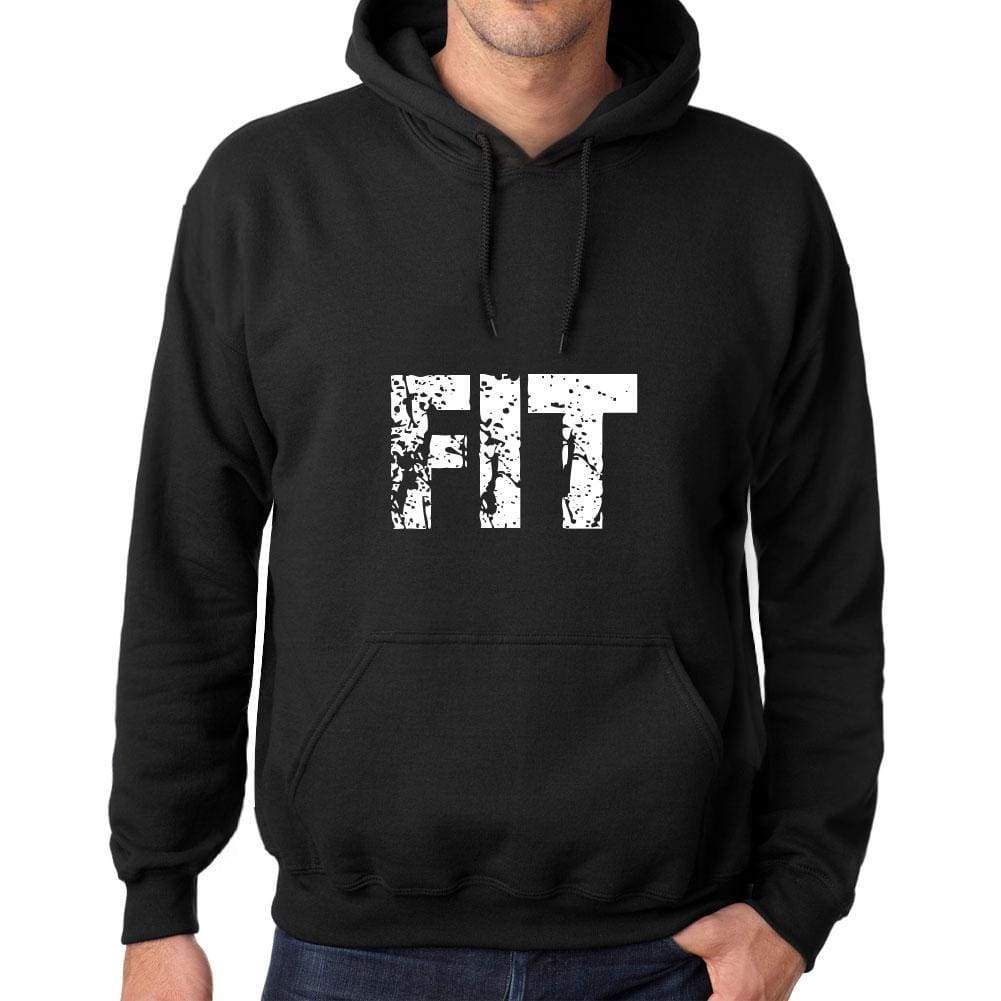 Mens Womens Unisex Printed Graphic Cotton Hoodie Soft Heavyweight Hooded Sweatshirt Pullover Popular Words Fit Deep Black - Black / Xs /