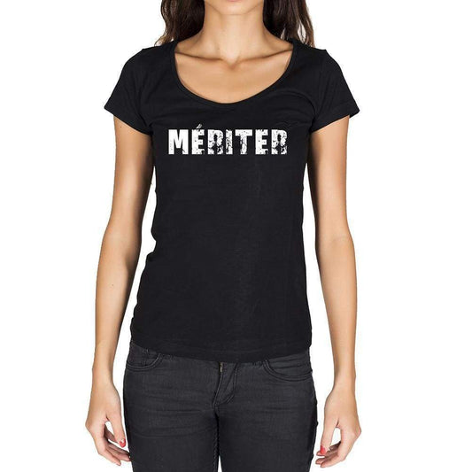 Mériter French Dictionary Womens Short Sleeve Round Neck T-Shirt 00010 - Casual