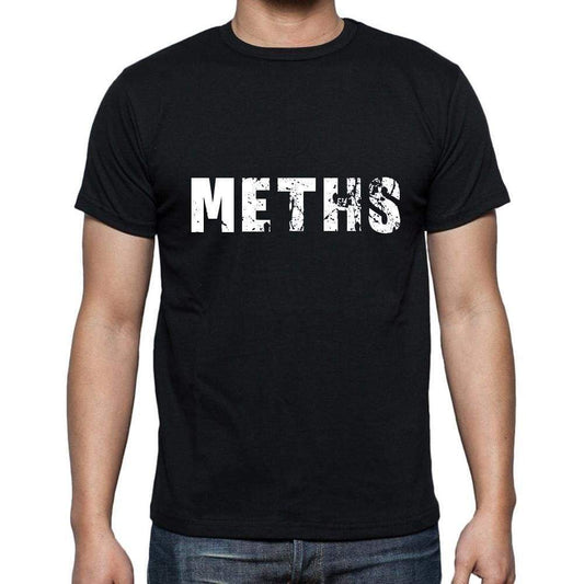 Meths Mens Short Sleeve Round Neck T-Shirt 5 Letters Black Word 00006 - Casual