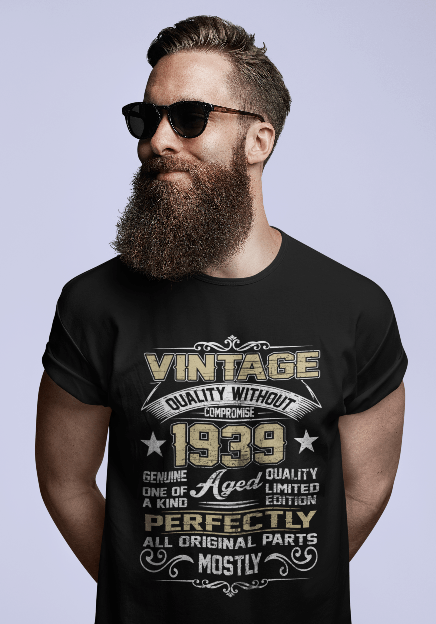 ULTRABASIC Men's T-Shirt Vintage 1939 Aged Perfectly - 81st Birthday Gift Tee Shirt