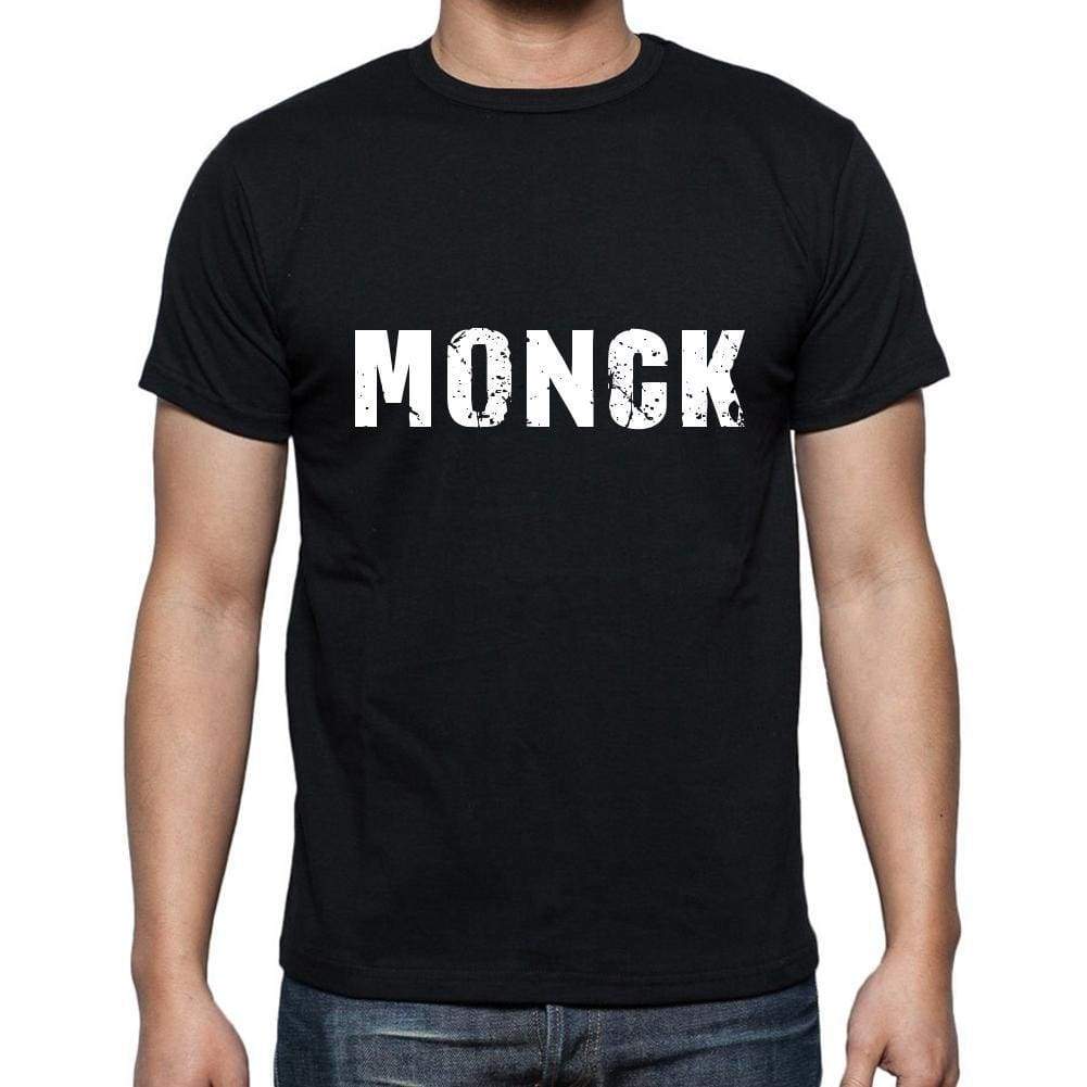 Monck Mens Short Sleeve Round Neck T-Shirt 5 Letters Black Word 00006 - Casual