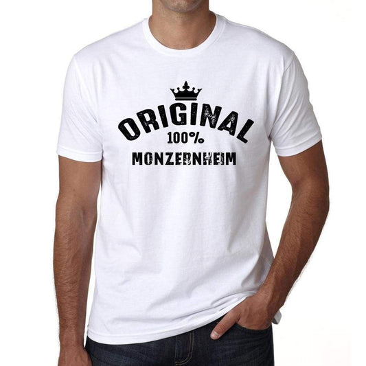 Monzernheim 100% German City White Mens Short Sleeve Round Neck T-Shirt 00001 - Casual