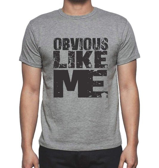 Obvious Like Me Grey Mens Short Sleeve Round Neck T-Shirt - Grey / S - Casual