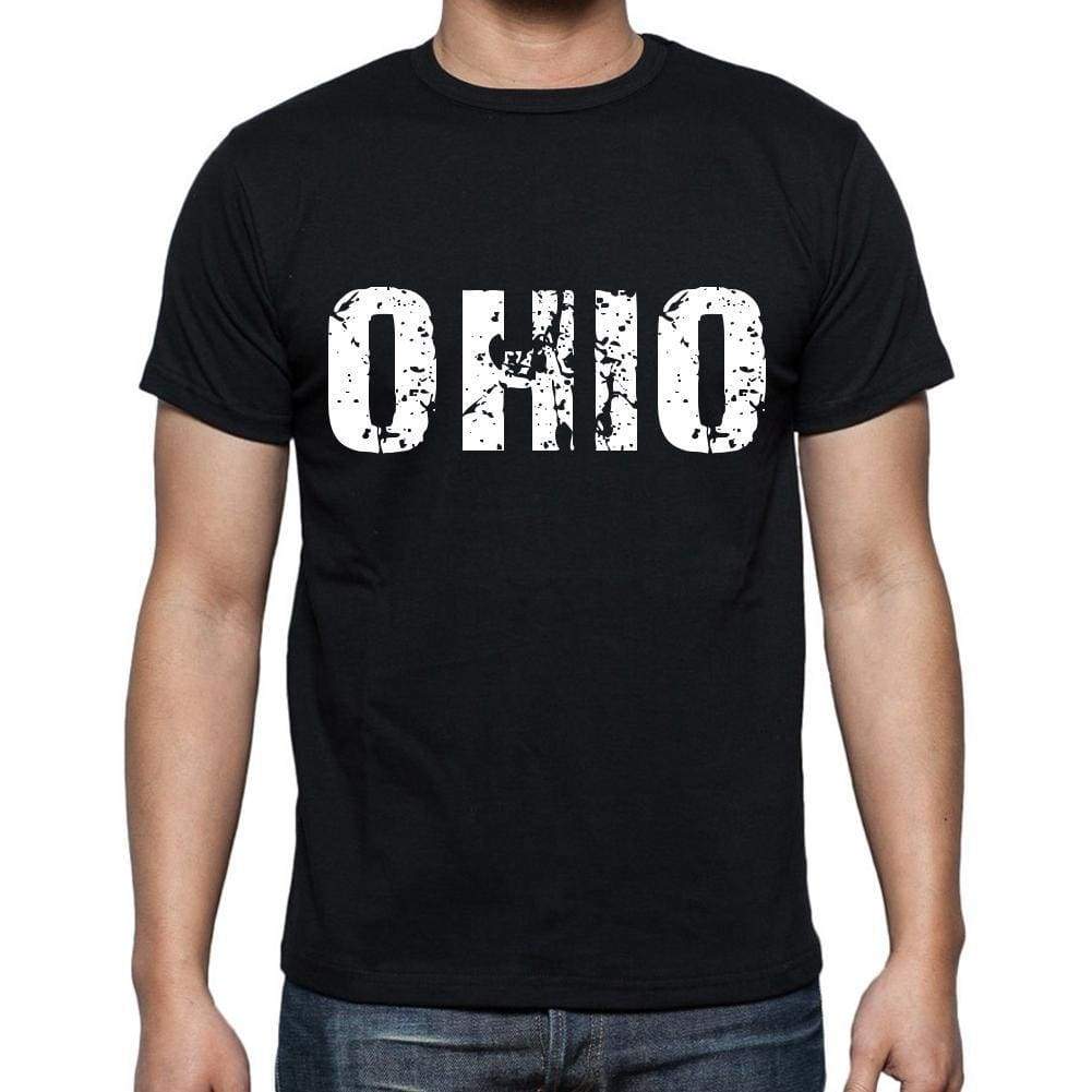 Ohio Mens Short Sleeve Round Neck T-Shirt 4 Letters Black - Casual