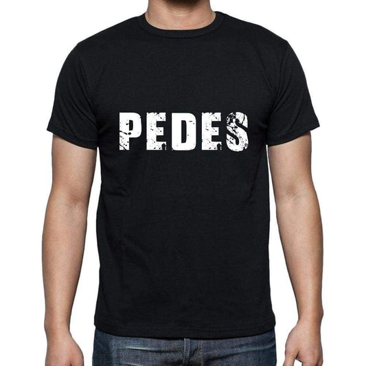 Pedes Mens Short Sleeve Round Neck T-Shirt 5 Letters Black Word 00006 - Casual