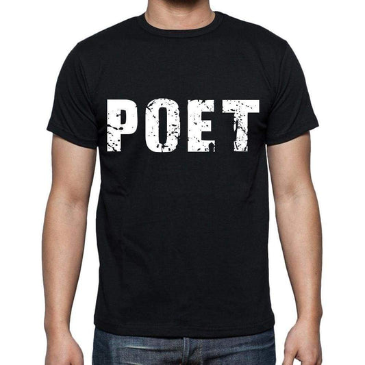 Poet White Letters Mens Short Sleeve Round Neck T-Shirt 00007