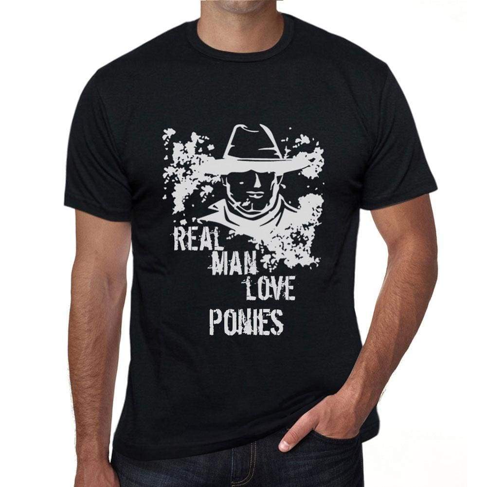 Ponies Real Men Love Ponies Mens T Shirt Black Birthday Gift 00538 - Black / Xs - Casual