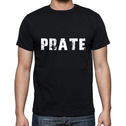Prate Mens Short Sleeve Round Neck T-Shirt 5 Letters Black Word 00006 - Casual