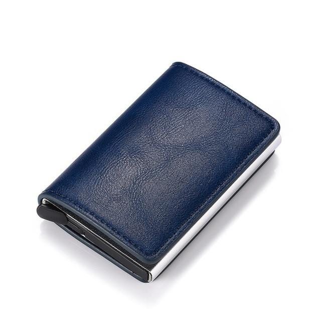 Business ID Credit Card Holder Men and Women Metal RFID Vintage Aluminium Box PU Leather Card Wallet Note Carb-Card Holder-Ultrabasic