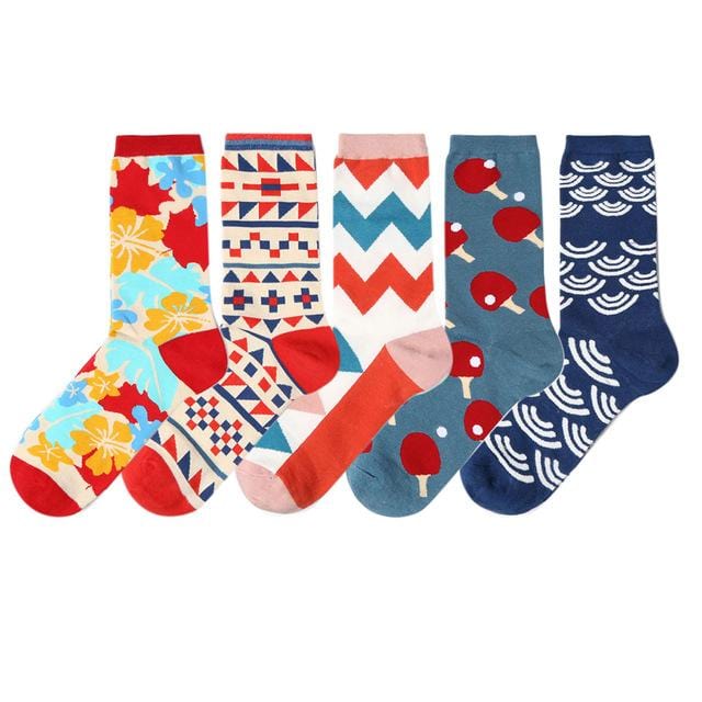 5 pairs New Men Women Cotton Socks Casual Colorful Socks Crew Socks Street Skateboard Socks Happy Funny Harajuku Sox Meias