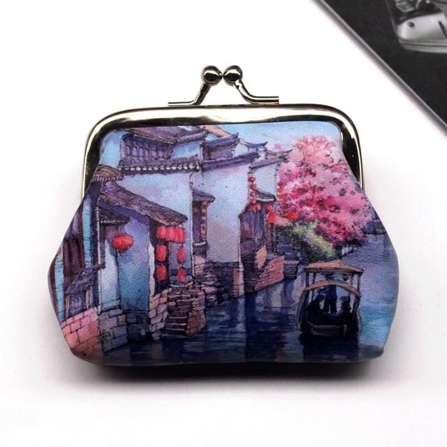 Vintage Women Printing coin Purses girl hasp Zero Wallet Ladies Clutch change purse Female mini money Bag PU Leather Carteira /5