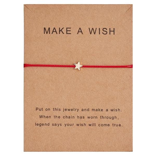 10*7.5cm Make a Wish Papper Card Love Woven Adjustable Bracelet Fashion Jewelry Gift For Women,Men,Kids