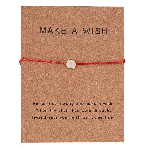 10*7.5cm Make a Wish Papper Card Love Woven Adjustable Bracelet Fashion Jewelry Gift For Women,Men,Kids