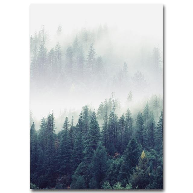 Nordic Decoration Forest Lanscape Wall Art Canvas Poster and Print Canvas Painting Decorative Picture for Living Room Home Decor