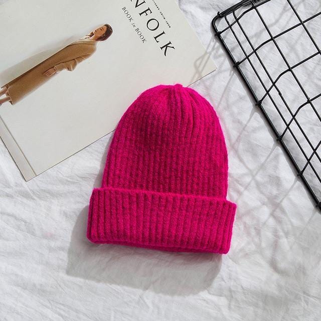 Beanies Women 2019 New Solid Knitted Warm Soft Trendy Hats Simple Korean Style Womens Wool Casual Caps Elegant All-match Beanie