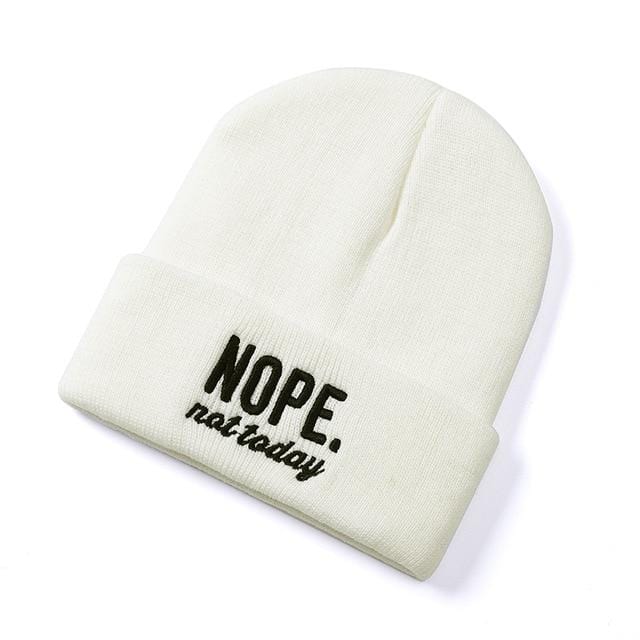 NOPE NOT TODAY Embroidered men's and women's hats outdoor knittedbeanie autumn and winter caps