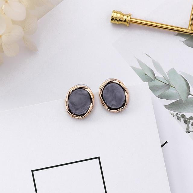 MENGJIQIAO 2019 New Irregular Geometric Round Grey Acrylic Statement Long Drop Earrings Acetic Acid Resin Earrings for Women