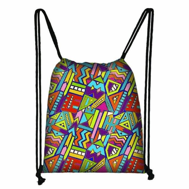 African Drawstring Bag Printed Daypack afro Girls Travel Bag Small Backpack Beach Pouch Kids Gift Storage Bag