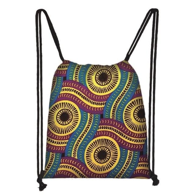 African Drawstring Bag Printed Daypack afro Girls Travel Bag Small Backpack Beach Pouch Kids Gift Storage Bag